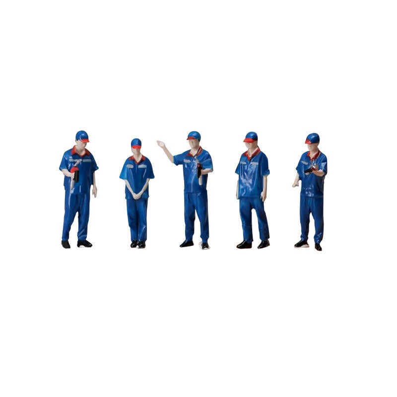 1:64 Gas station refueling staff miniature model character decoration