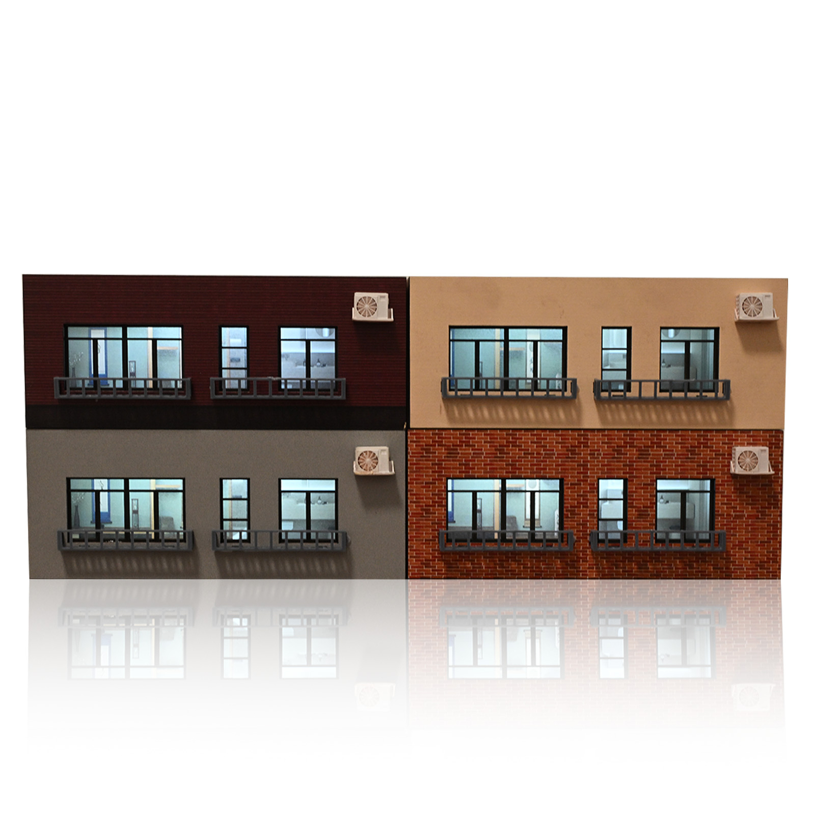 1/64 Diorama Car Garage Model LED Light City Street House Building Model Display