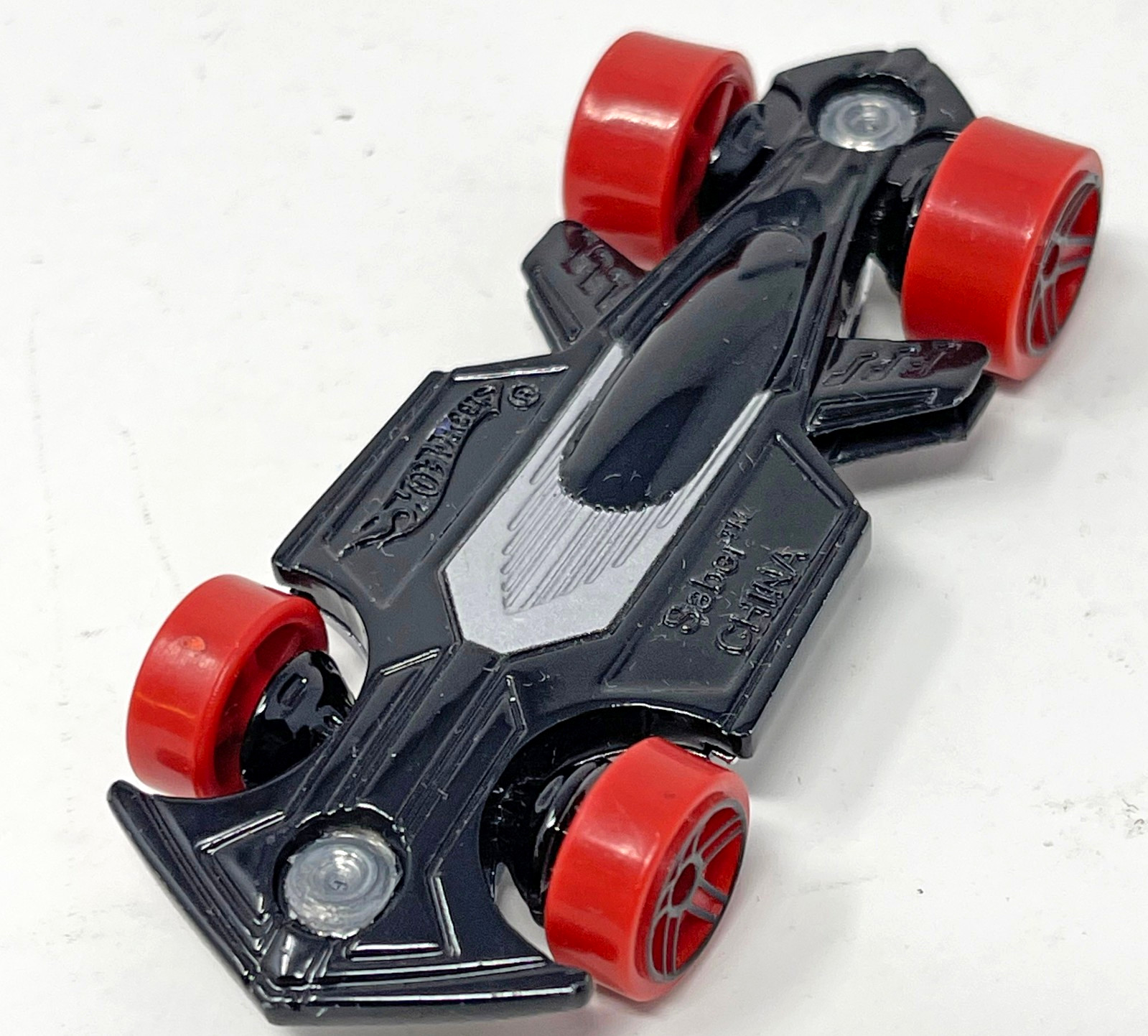 Hot Wheels Battle Force Silver Black Red Saber Car 1:64 Scale Used