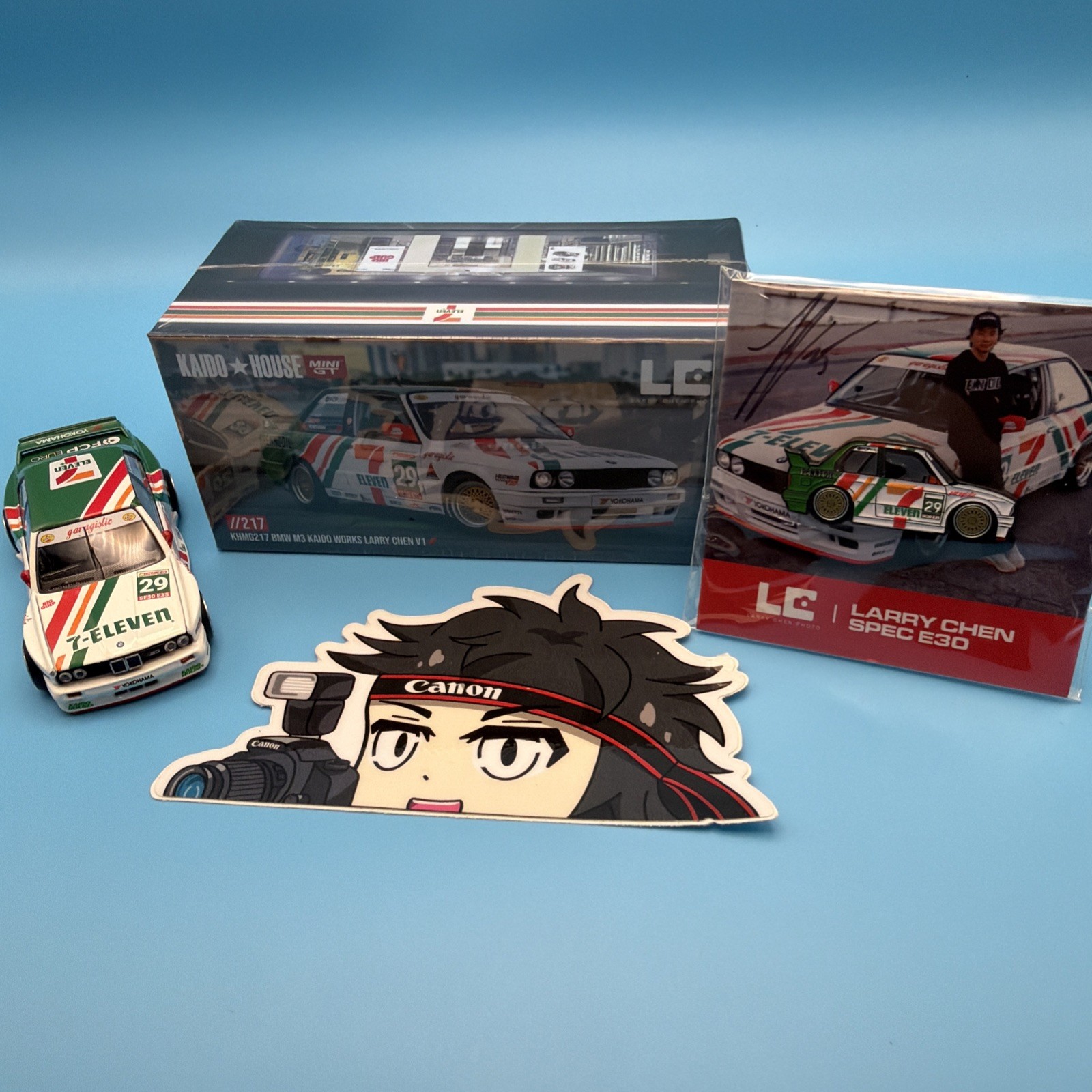 2025 Larry Chen Signed LEEN CUSTOMS PIN with Kaido House 7-ELEVEN 1984 BMW E30
