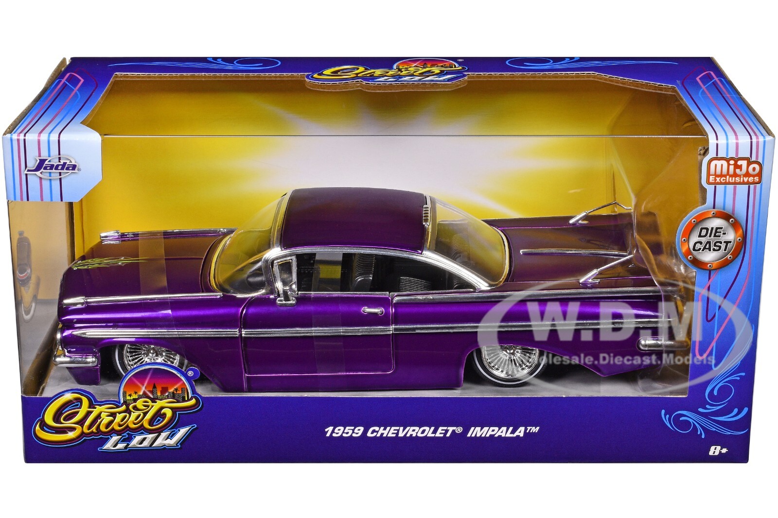 1959 CHEVROLET IMPALA LOWRIDER CANDY PURPLE 1/24 DIECAST MODEL BY JADA 35591