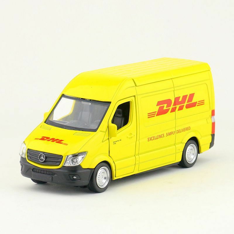 DHL Delivery Truck Van Vehicle Metal Car Toy Figure Model Diecast Collectible