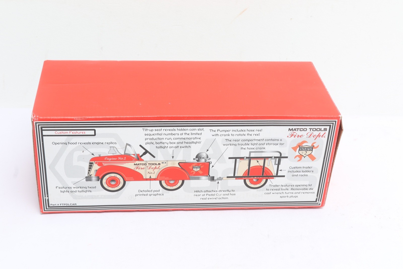Matco Tools 1:6 Gendron Pioneer Pumper & Custom Trailer Pedal Car Bank New