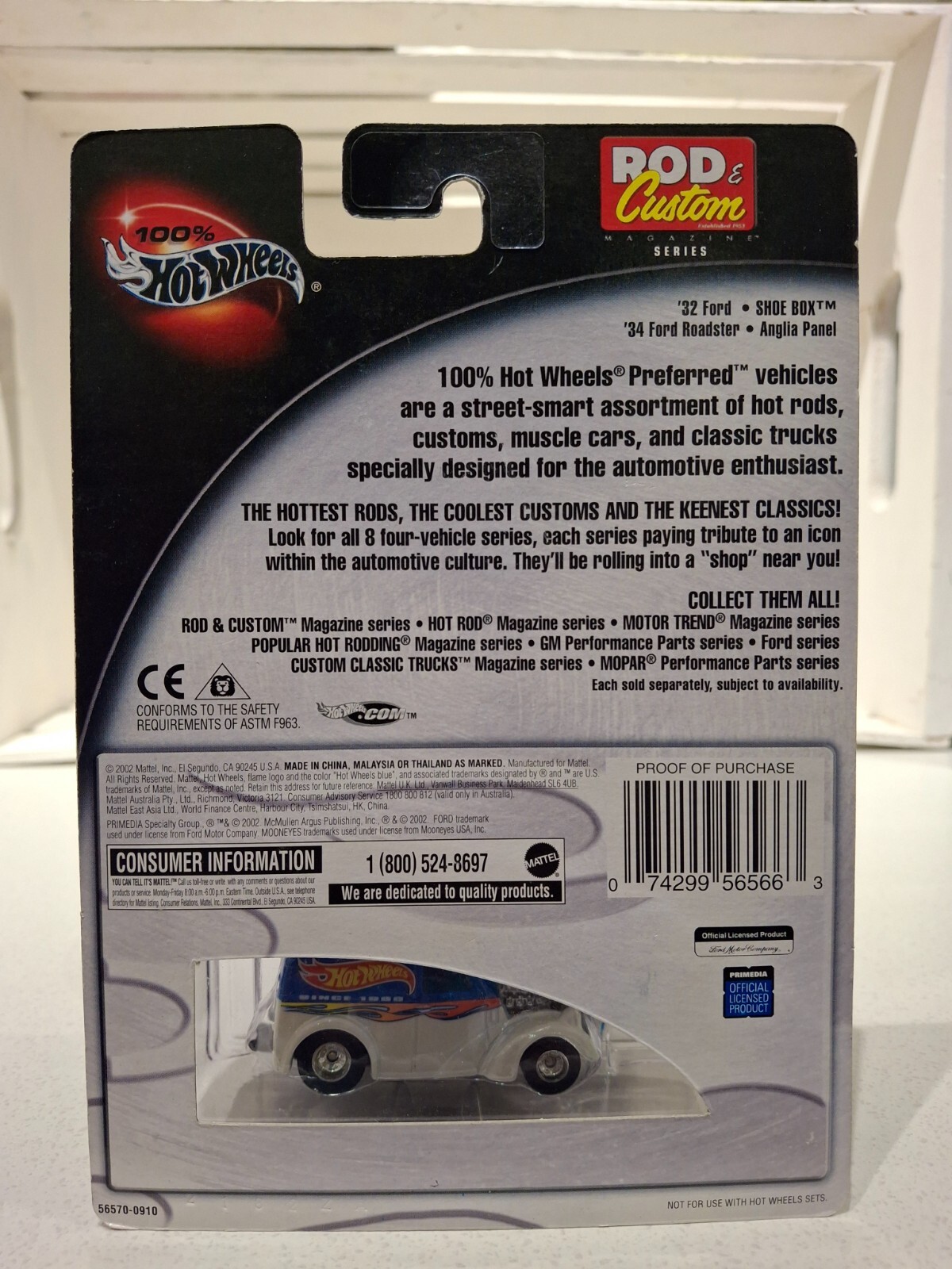 100% Hot Wheels Rod and Custom Magazine ANGLIA PANEL