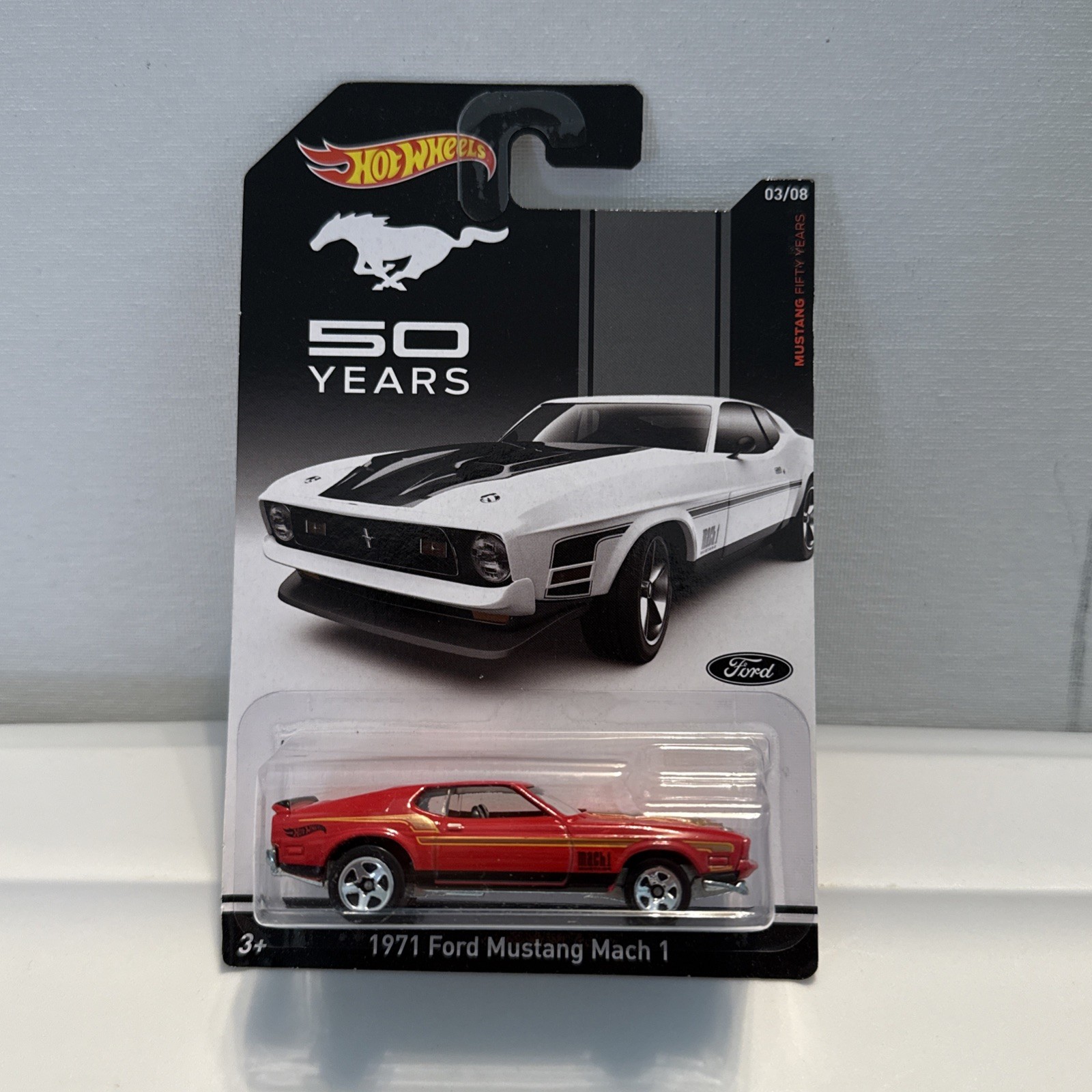 3/8 HOT WHEELS Mustang 50 Years 1971 FORD MUSTANG MACH 1 Red 2013 NEW🔥 #1007