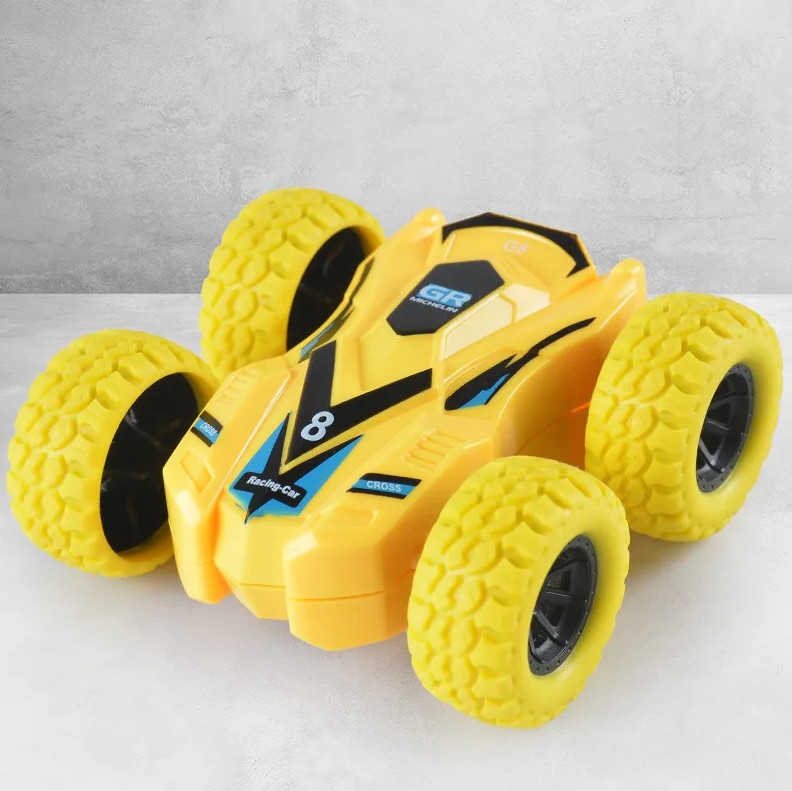 1 pc Pull Back Double-Sided Stunt Car Inertia Toy Shatter-Proof Vehicle for Kids