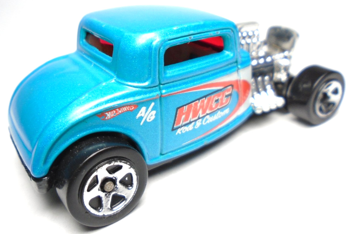 2010 HOT WHEELS ’32 FORD HWCC ROD & CUSTOM BLUE 1:64 DIECAST 2 1/4″ HOT ROD CAR