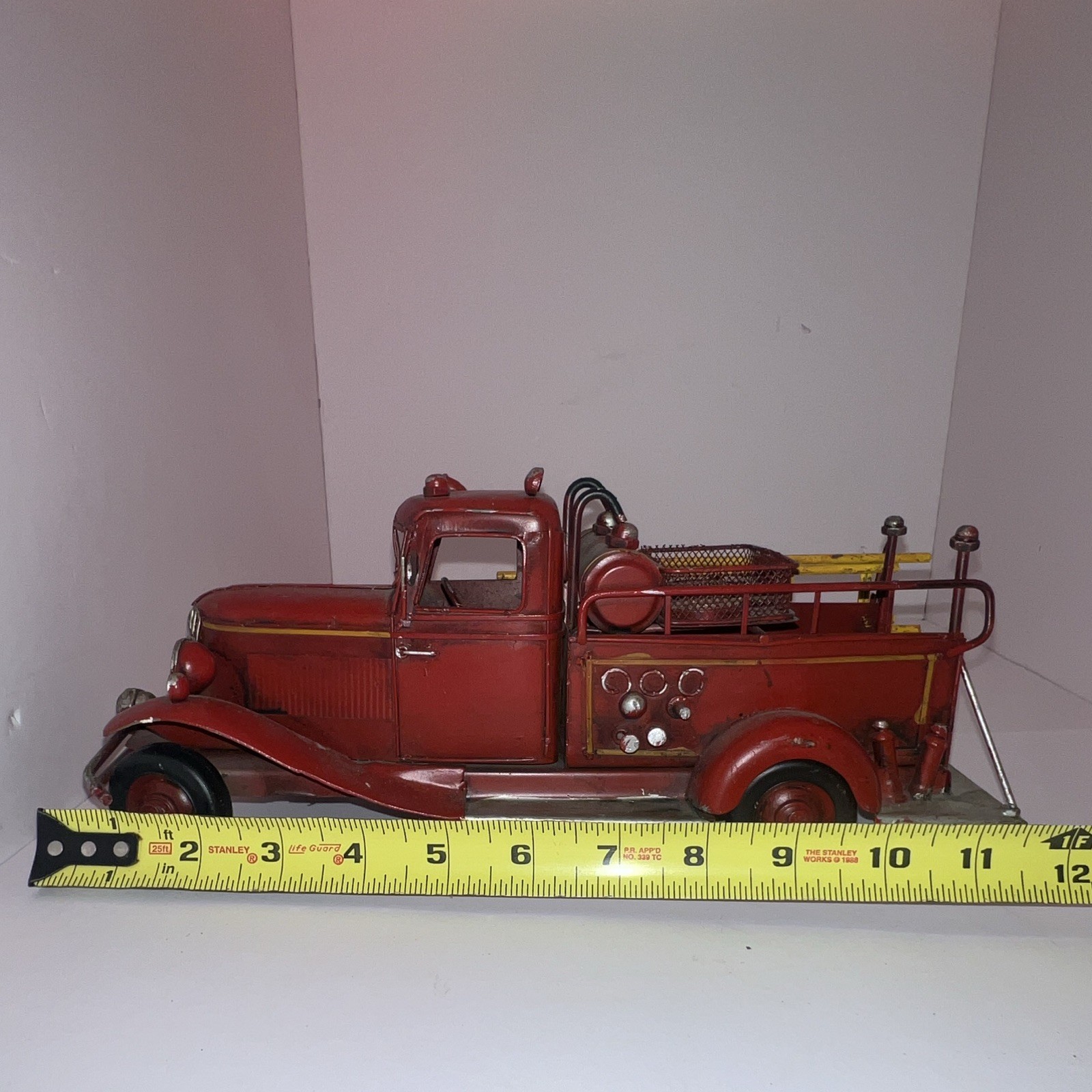 Metal Diecast Fire Truck Toy Vehicle Model – Red Yellow Silver
