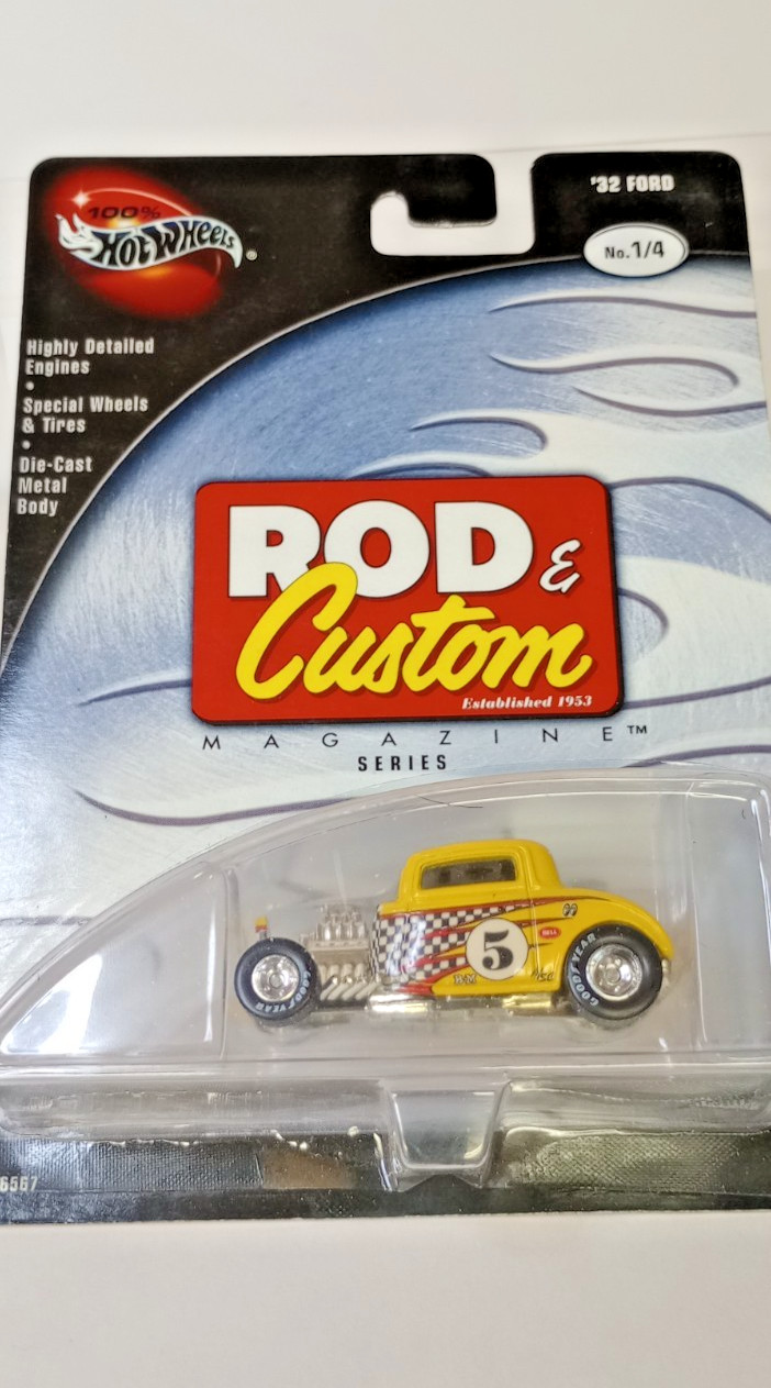 2002 Hot Wheels ROD & CUSTOM MAGAZINE ’32 FORD #5 ~ Yellow ~ NEW SEALED