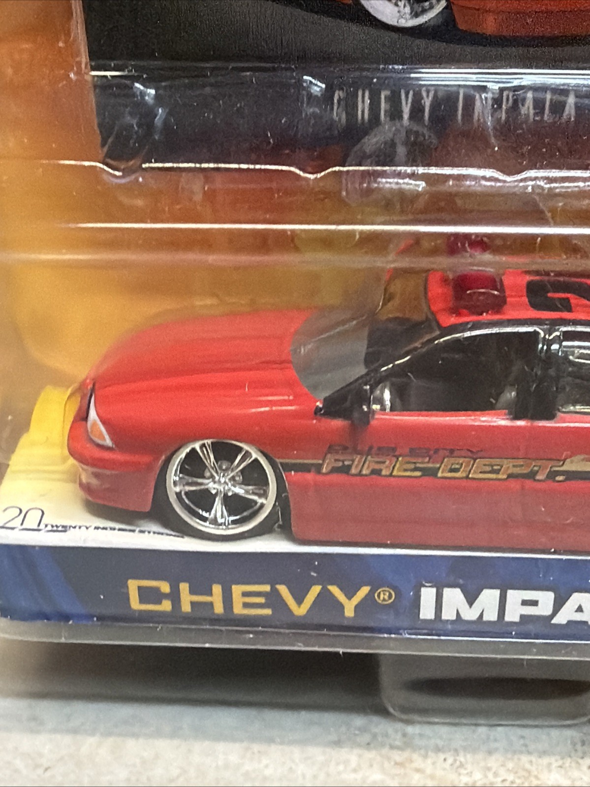 2003 Jada 1:64 Dub City Fire Dept Chevy Impala SS #035 – Red – Diecast – New