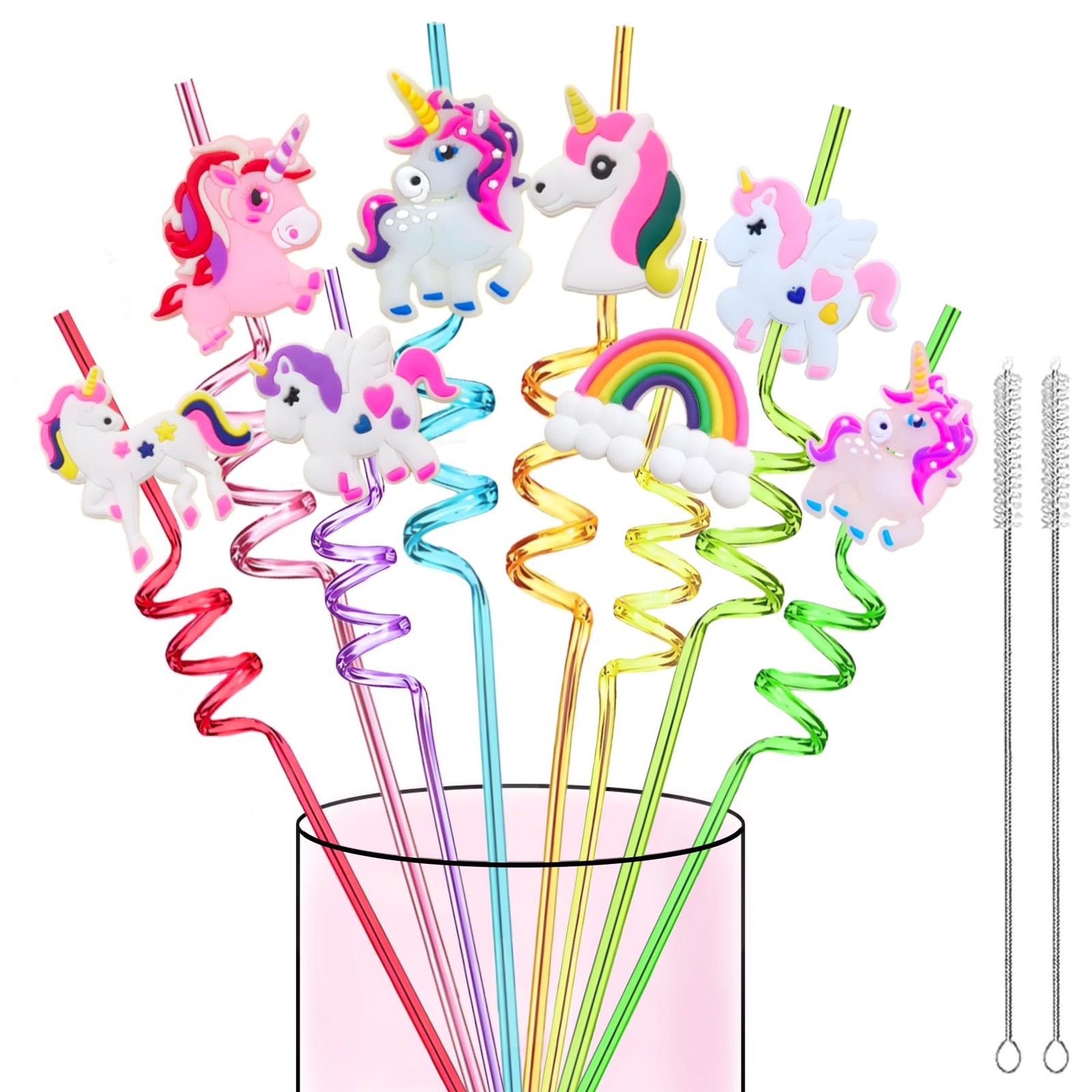 Approx. 10.5″ L × 0.25″ W, 8 vibrant options (pink, blue, yellow, green,…