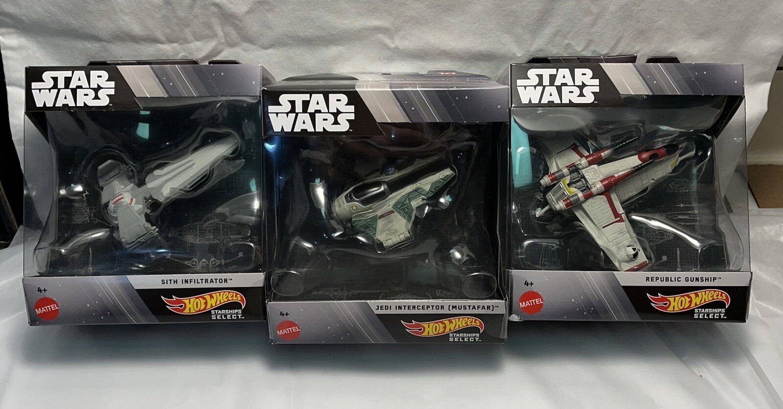 Hot Wheels – Star Wars Starships Select – Factory Sealed 3 Pack – #1/1, 12, 20