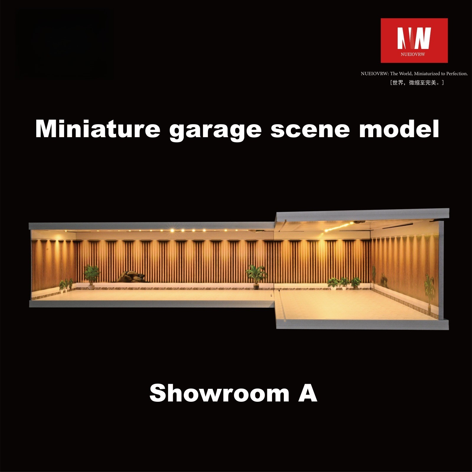 Diorama 1/64 Car Garage Model LED Lighting City Parking Lot Scene Model Gift Toy