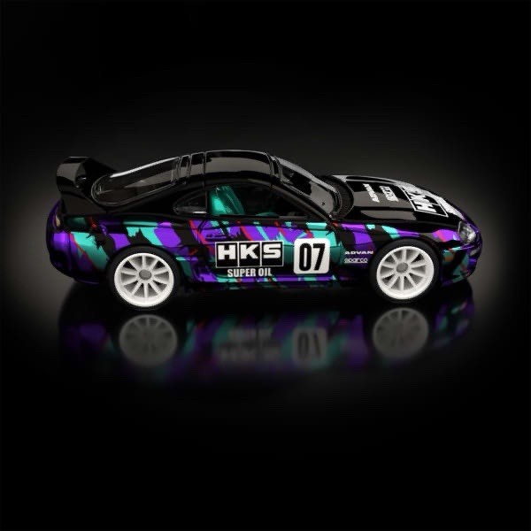 Hot Wheels RLC sELECTIONs 1997 Toyota Supra HKS “oil splash” with Removable Top!