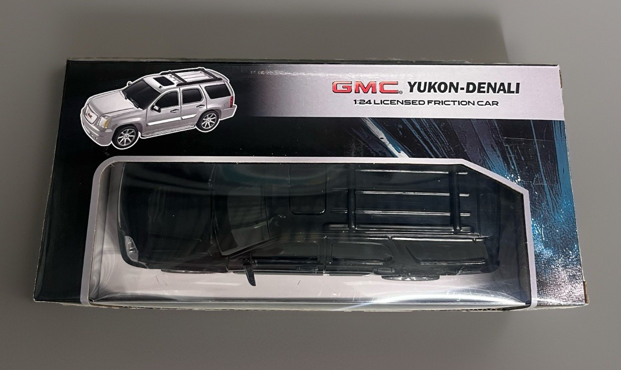 GMC Yukon Denali 1:24 Scale Licensed Friction Toy SUV Black New in Box