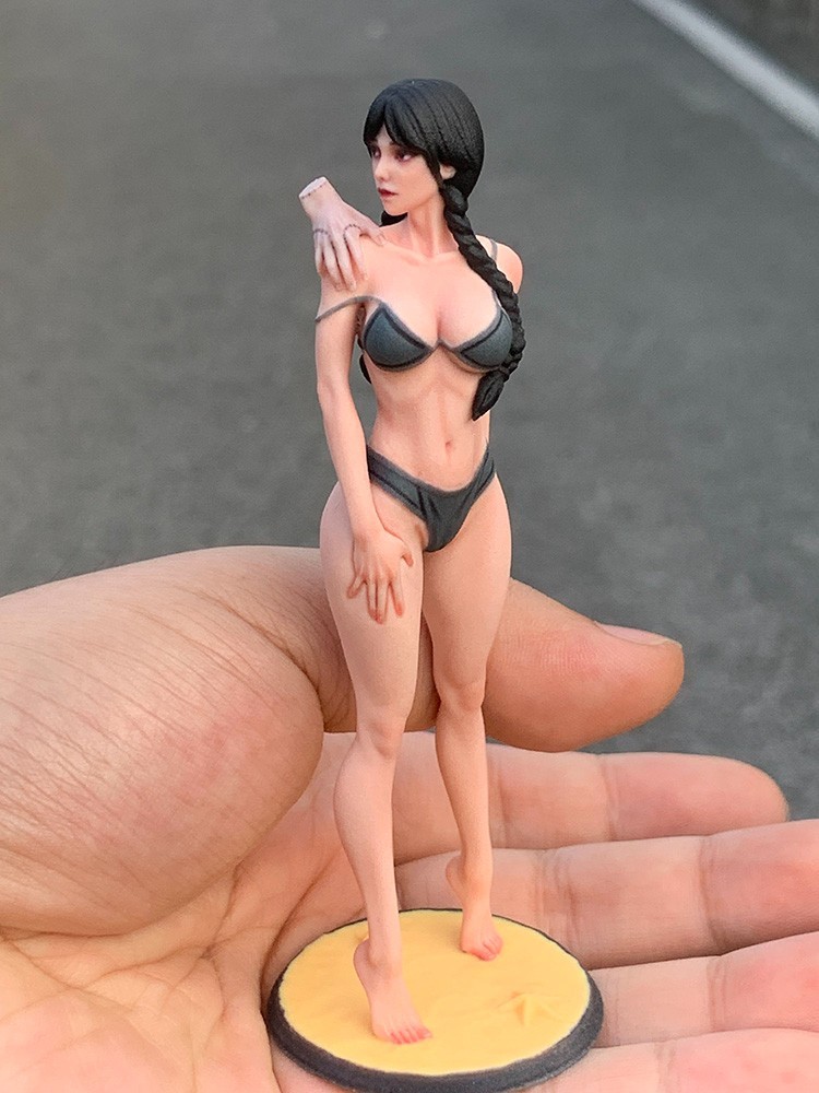 1/18 Miniatures Braided Hair Bikini Beauty Girl Scene Props Figures For Cars