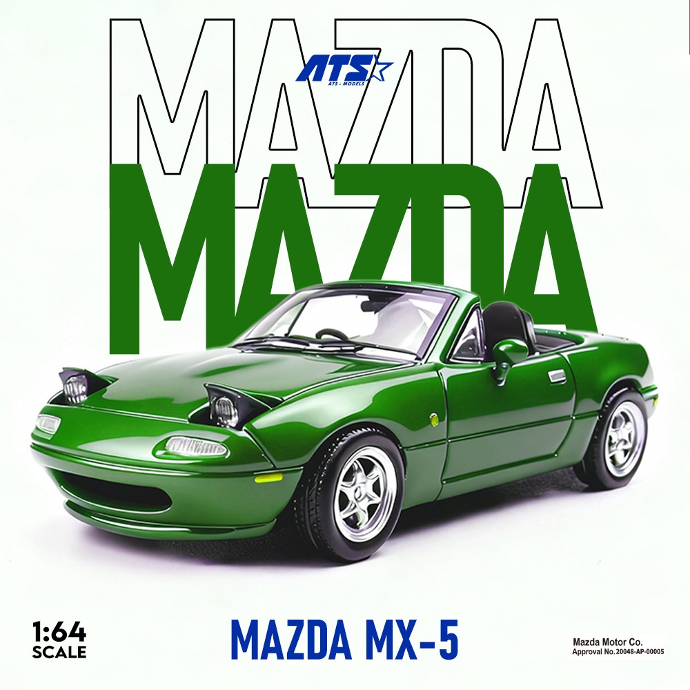 ATS 1:64 Mazda MX5 Miata NA Tongue Out Opened PopUp Lights Diecast Car Variant