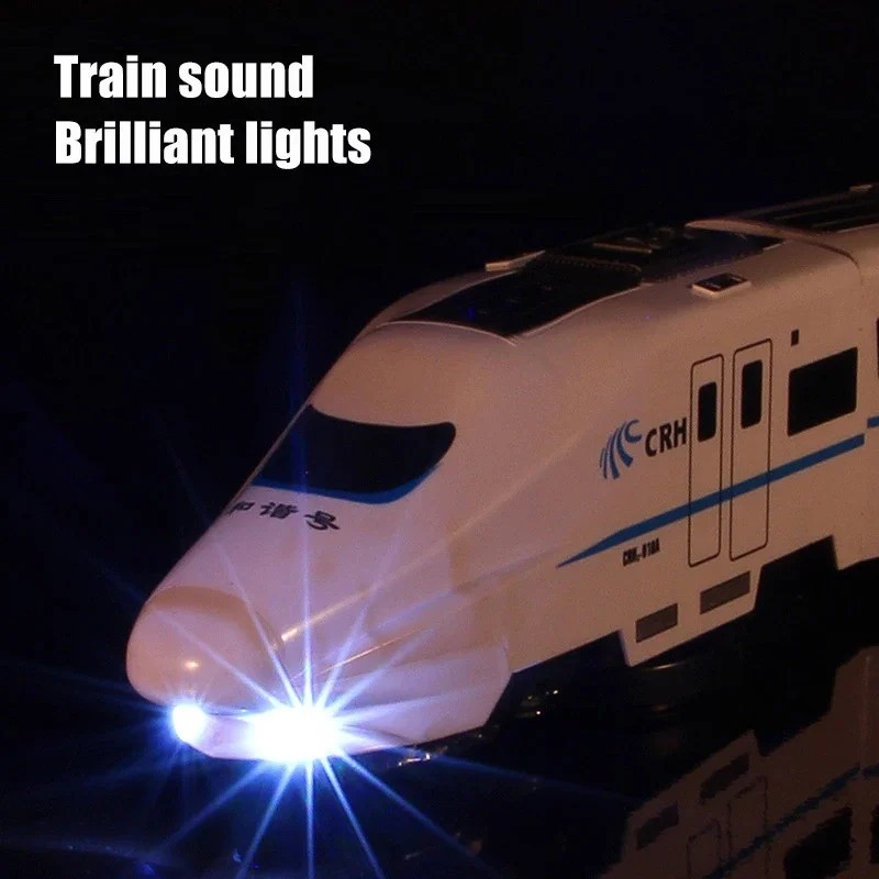 Kids DIY Simulation High Speed Railway Train Toy Car Electric Sound Light Model