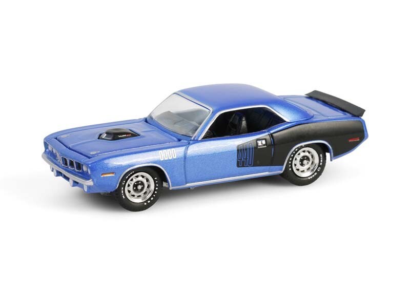 1971 Plymouth ‘Cuda 440 6bbl Shaker – Blue 1:64 Scale Model – Greenlight 28160D