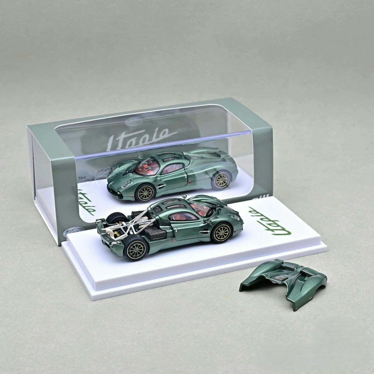 CM Model 1/64 Pagani Utopia Green Opening Engine Diecast Model Car