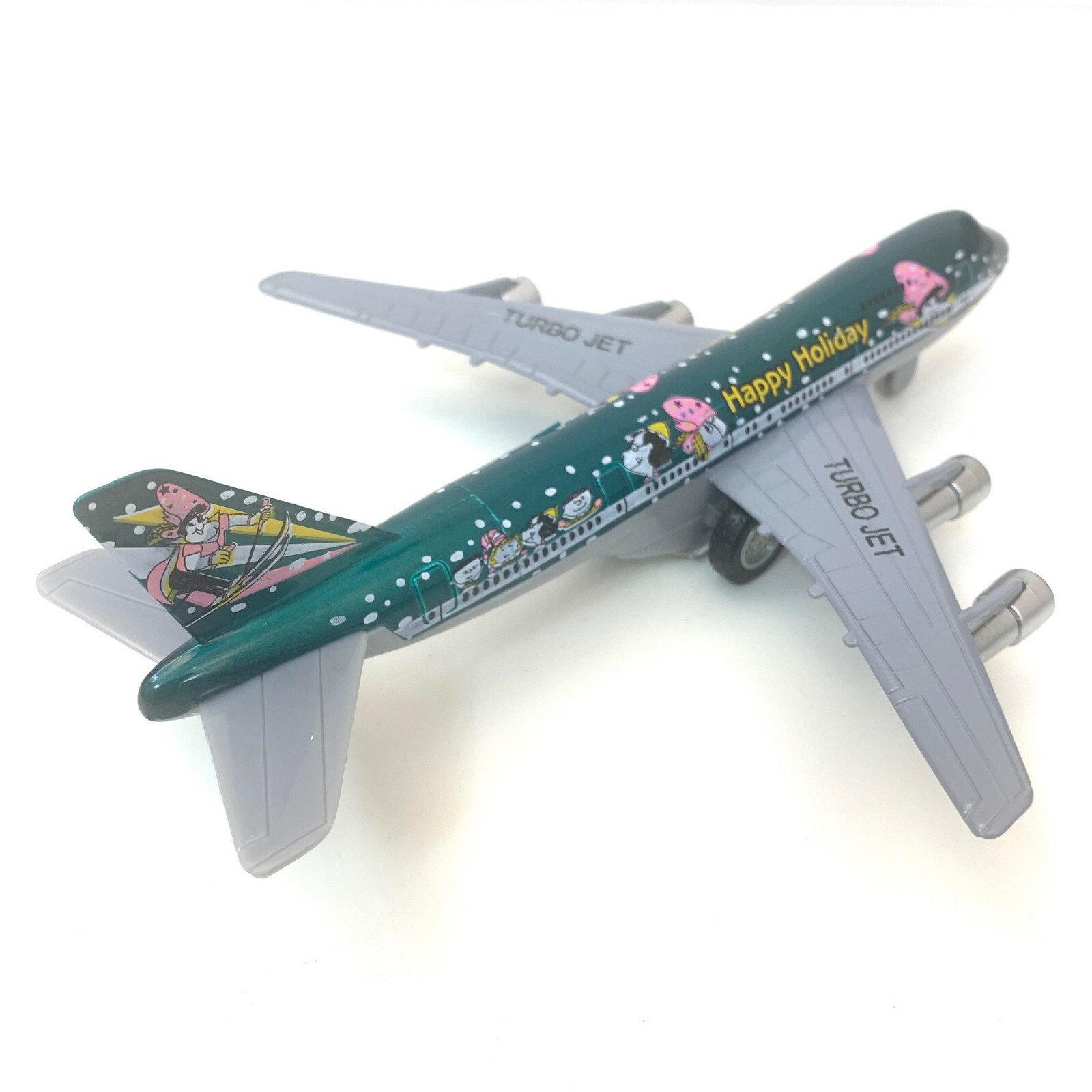 Turbo Jet 747 Airplane, Happy Holiday, USA, Super Resort, Diecast Metal, 7.25”