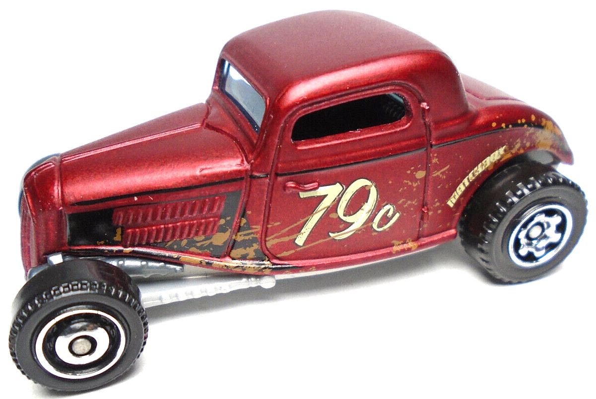 2017 MATCHBOX 1933 FORD COUPE #79C RED 1:64 DIECAST 2 1/2″ MUDDY CAR W/ BLACK