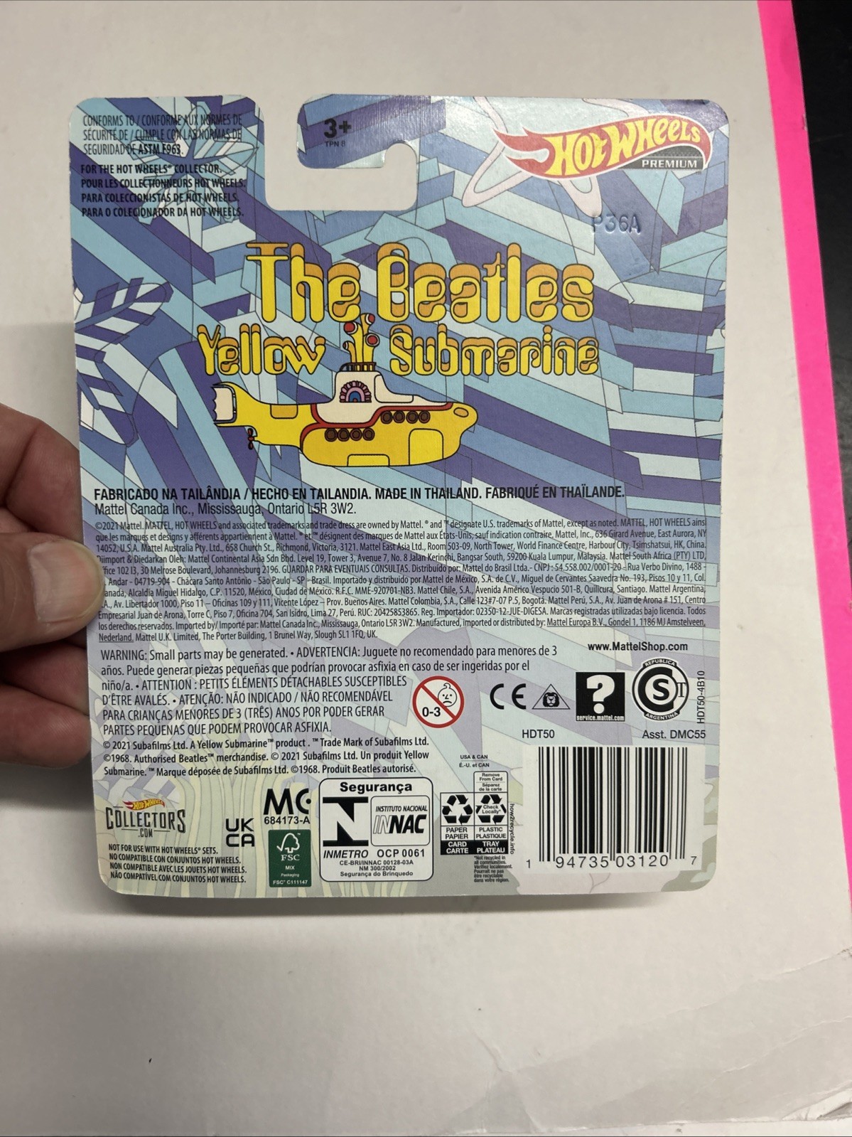Hot Wheels The Beatles Yellow Submarine Real Riders Premium Mattel