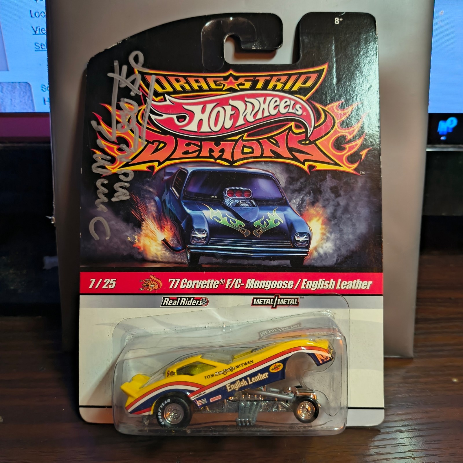 Hot Wheels Drag Strip Demons # 7 ’77 Corvette Funny Car Mongoose English Leather