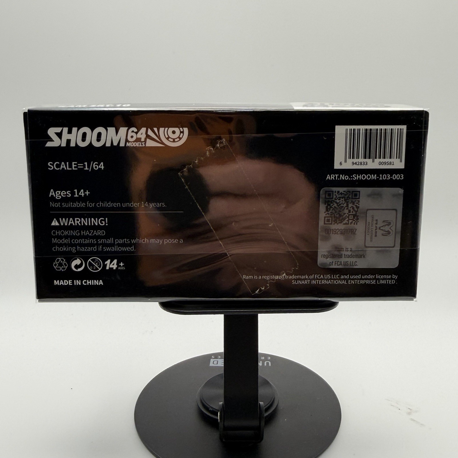 SHOOM64 2003 Dodge Ram SRT-10 Pickup Black 1/64