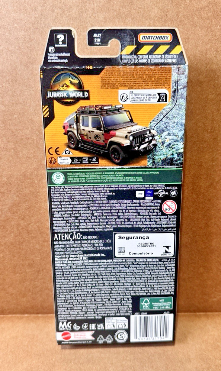 Matchbox Jurassic World 2026 E Case 5-Pack – Complete Set of 5 (JGL60-979E)