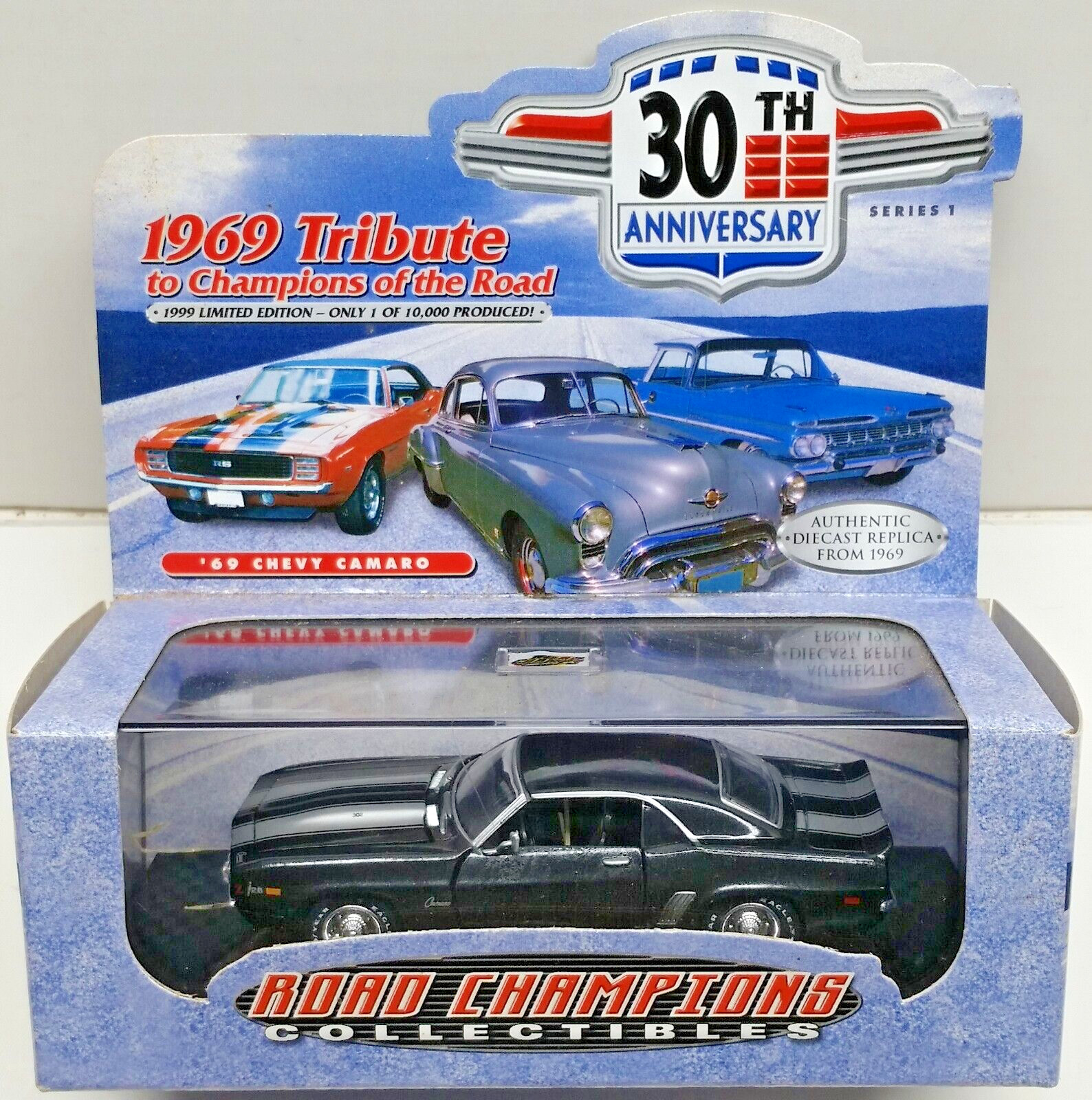 Road Champs 1969 CAMARO Z/28 Adult Collectable BLACK with Case 1/43 New 1999