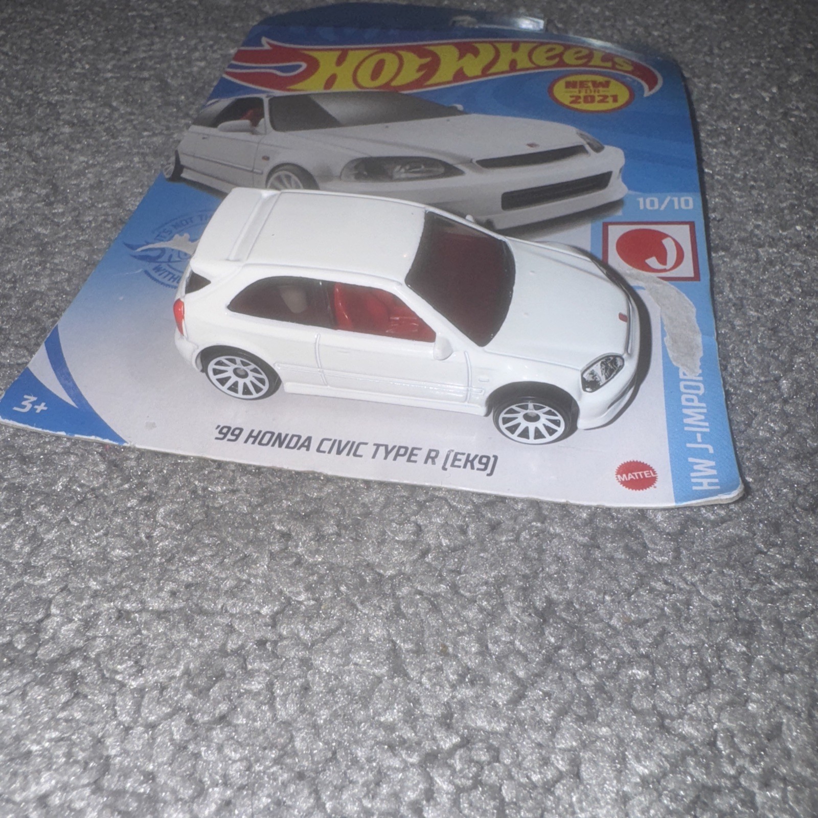 Hot Wheels HW J-Imports 1:64 1999 Honda Civic Type R EK9 Diecast – White