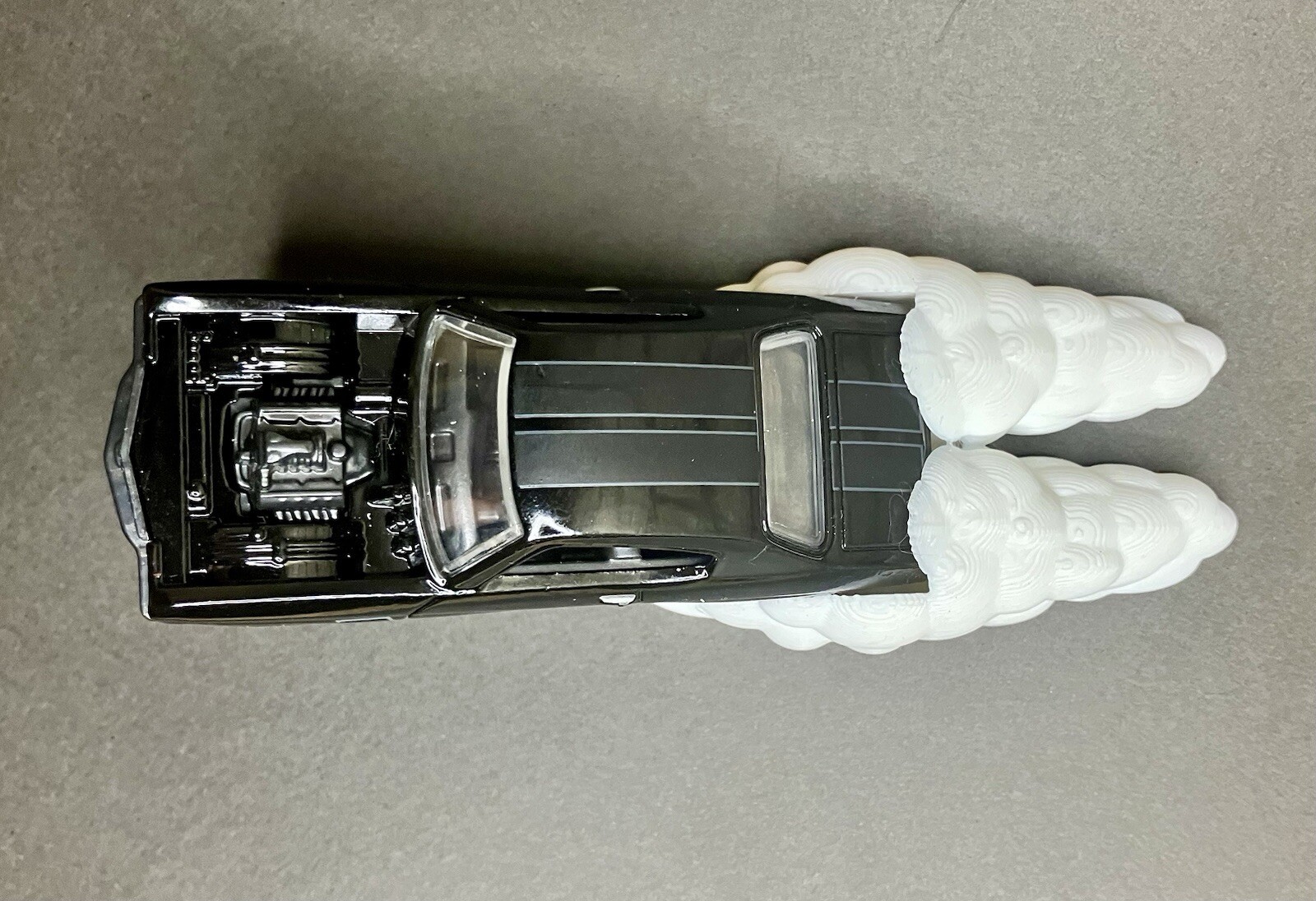 1/64 Diecast Muscle Car Grey Burnout Wheelie Dynamic Display Statue – No Car