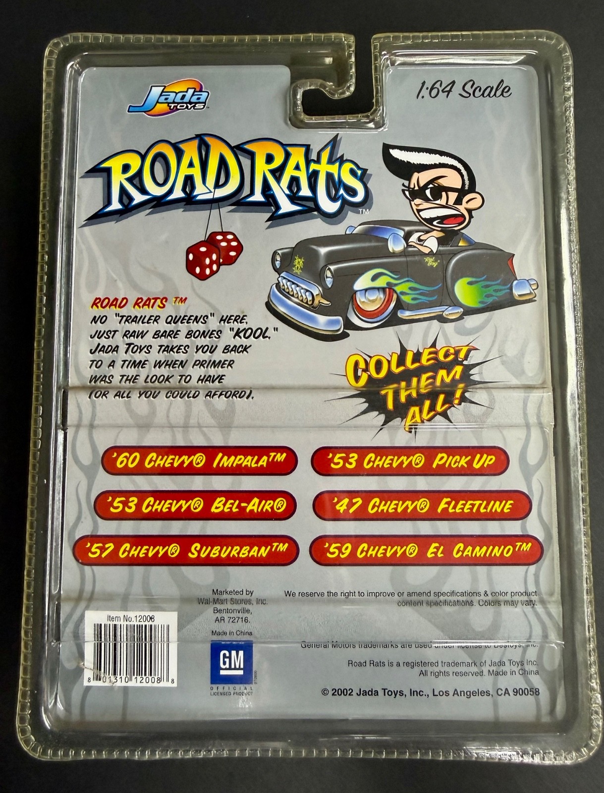 Jada 2002 1:64 Road Rats ’59 Chevy El Camino Low Rider Black w/Red Accents NIP