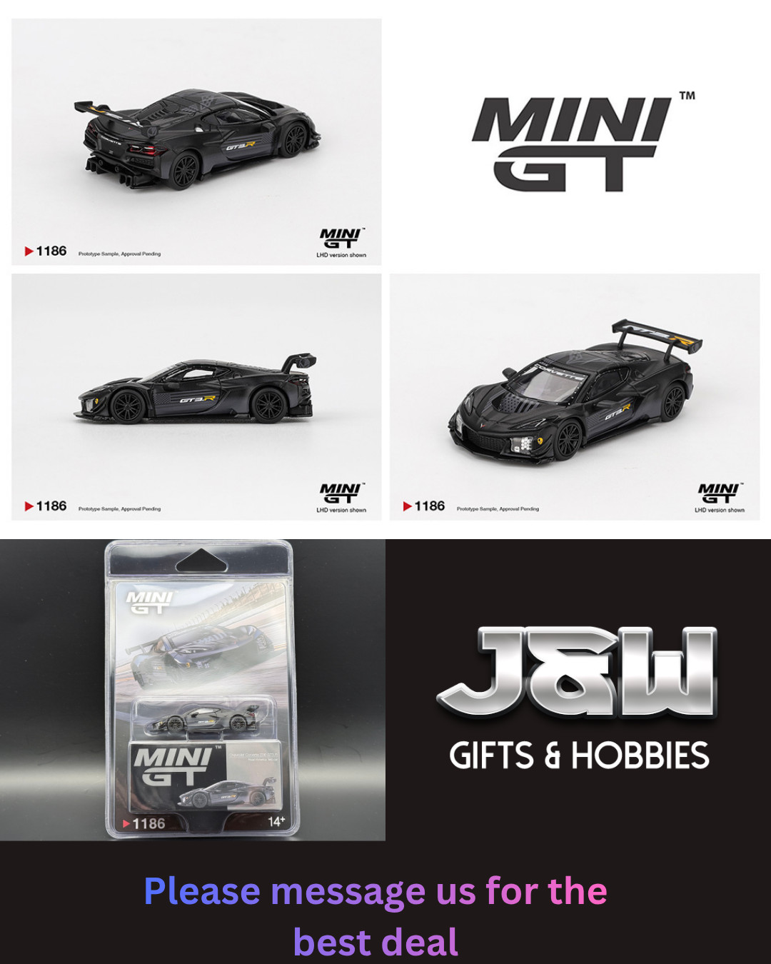 Mini GT Chevrolet Corvette Z06 GT3.R Road America Test car #1186 1/64
