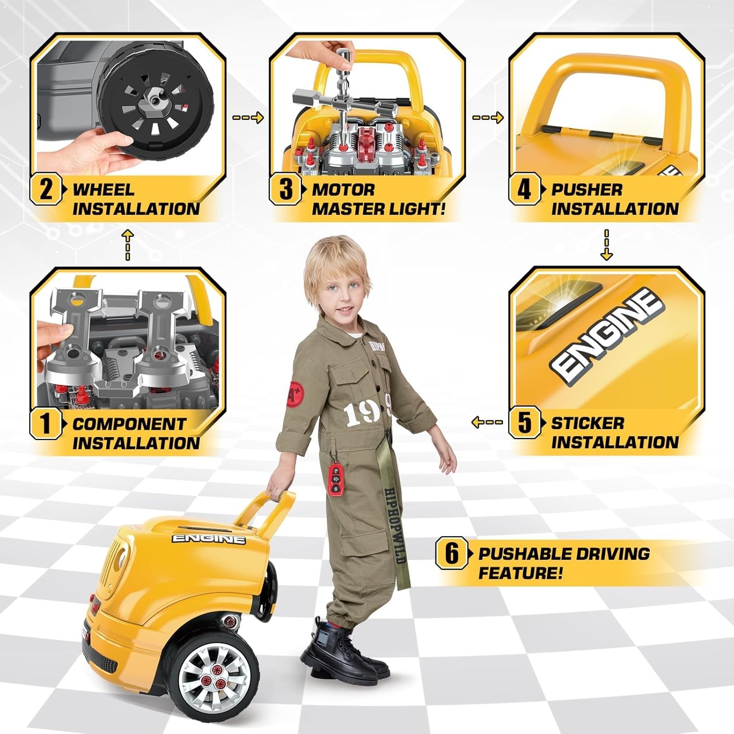 Toys Gifts for 3 4 5 6 7 8 Years Old Boys, Large Truck Engine, Mechanic Repai…