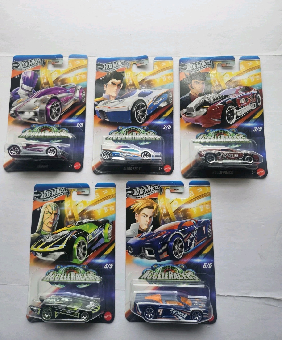 2025 Hot Wheels SILVER SERIES – ACCELERACERS – SET OF 5