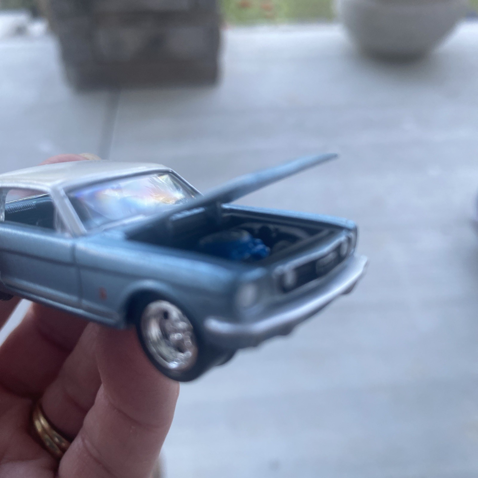 Matchbox Muscle Car-Light Blue With White Top Ford Mustang.