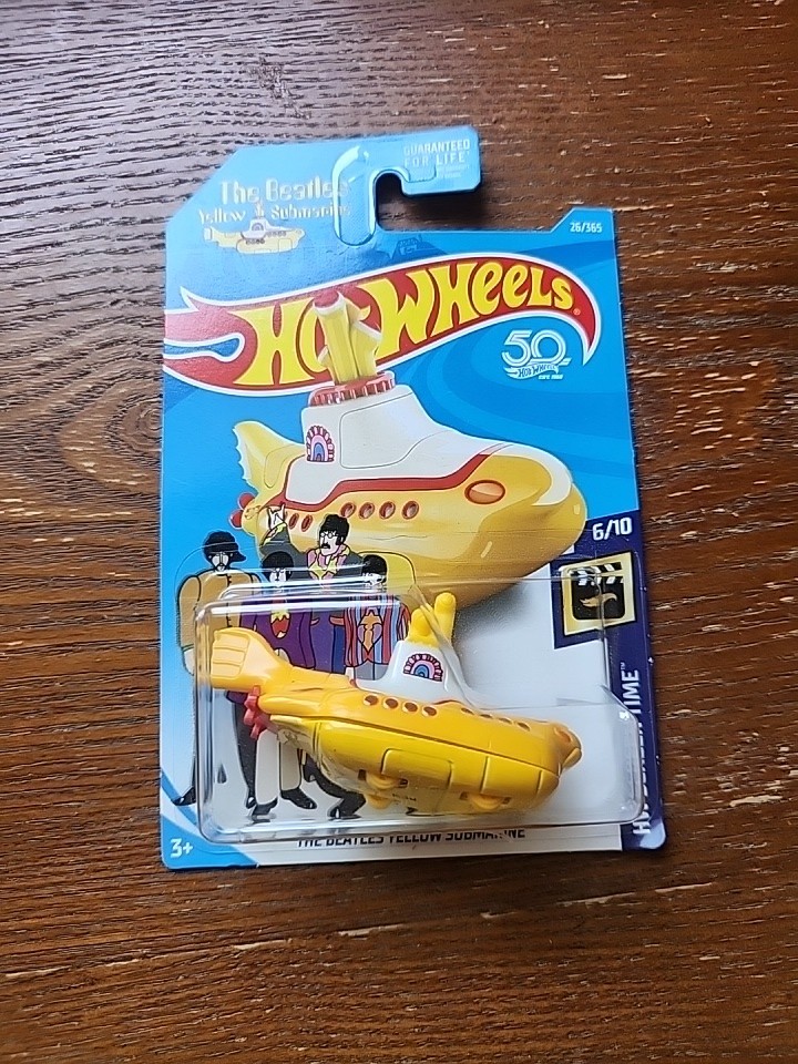 Hot Wheels Beatles Yellow Submarine Toy Car New in Package HW Screen Time 2017