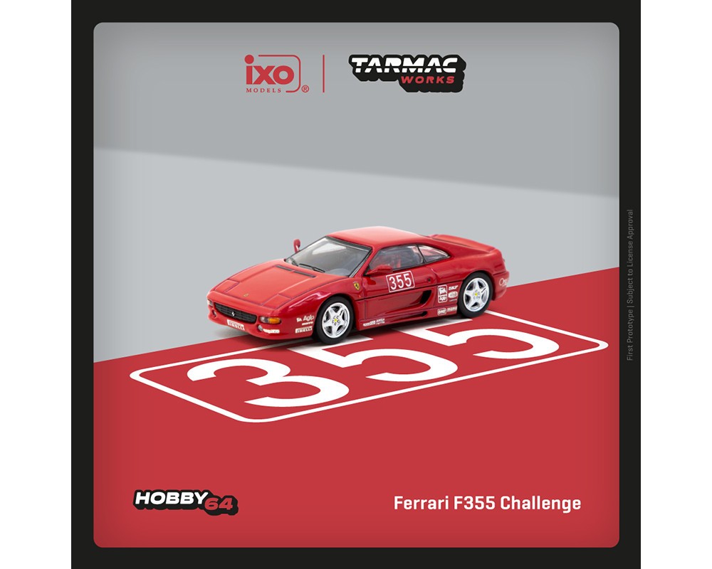 TARMAC WORKS 1/64 RED – FERRARI F355 CHALLENGE PRESENTATION – HOBBY64