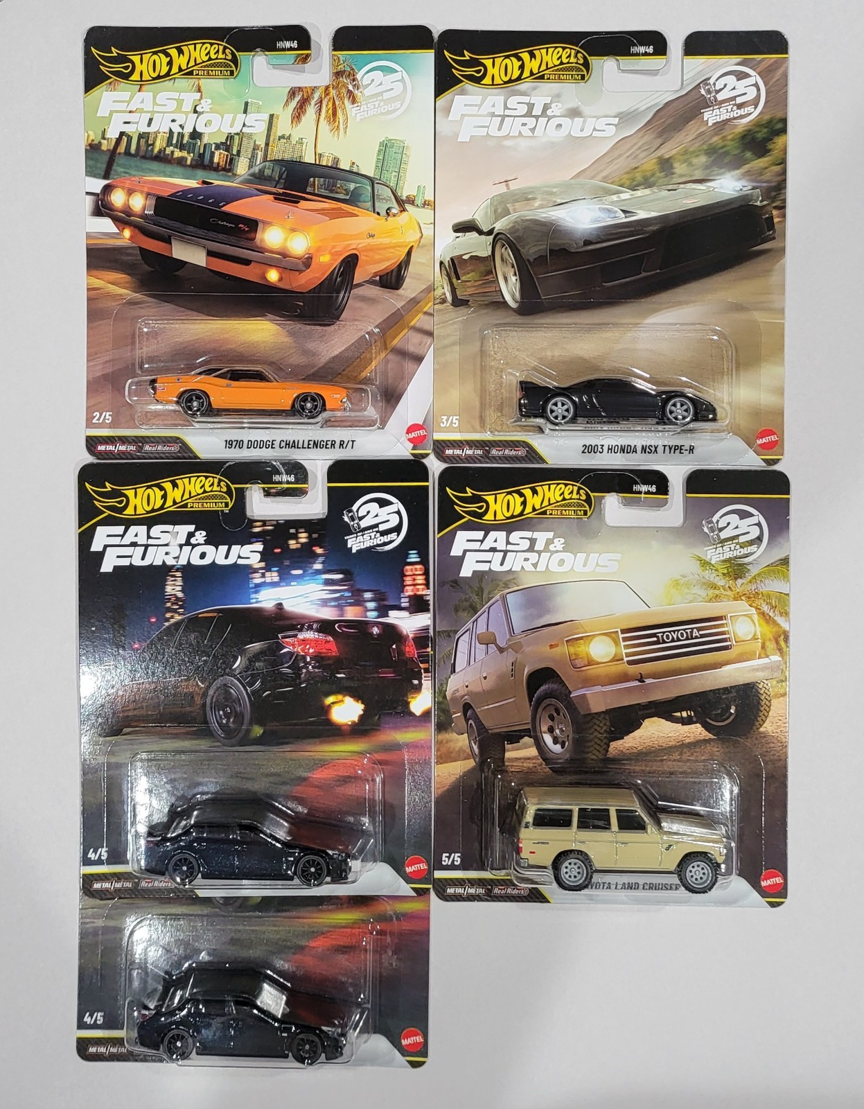 Hot Wheels Premium 25 Years of Fast and Furious 2026 Mix 3 DieCast #2, 3, 4×2, 5