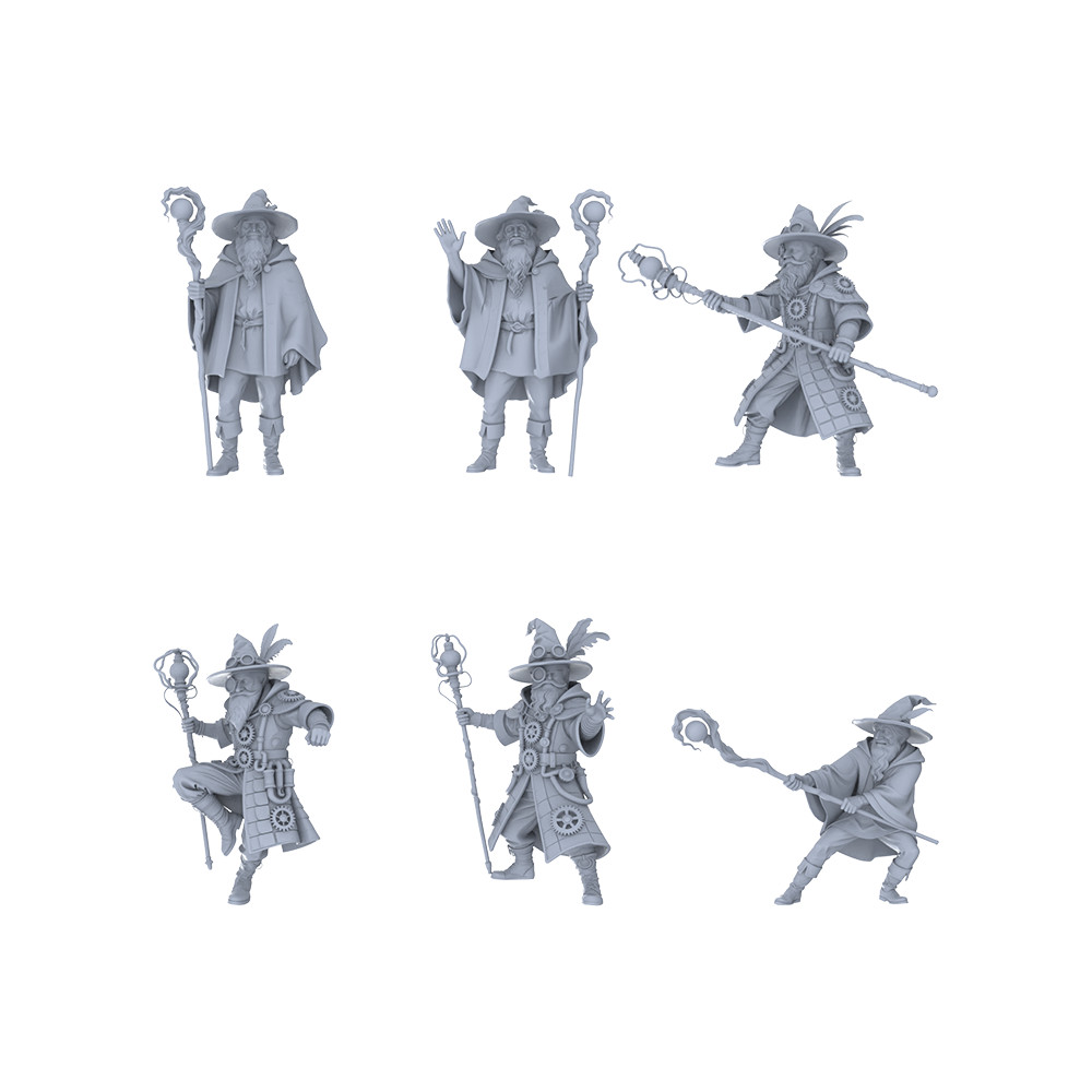 LYGR 075 MRY-SFW 075 Medieval Steampunk Mage Resin Wargame Figure