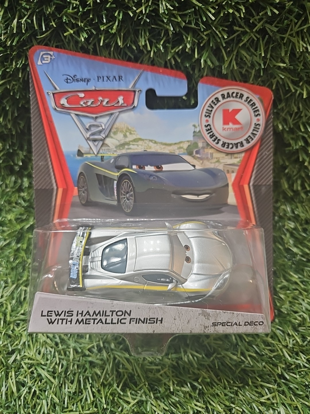 Disney Pixar Cars 2 Movie Lewis Hamilton with Metallic Finish Silver Racer Kmart