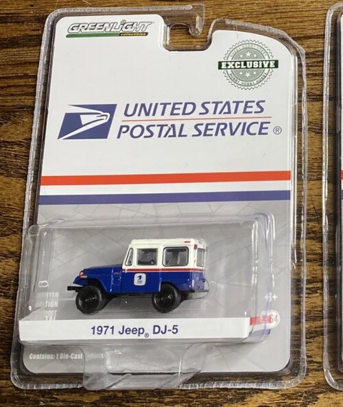 GREENLIGHT 29998 1:64 1971 JEEP DJ-5 UNITED STATES POSTAL SERVICE USPS
