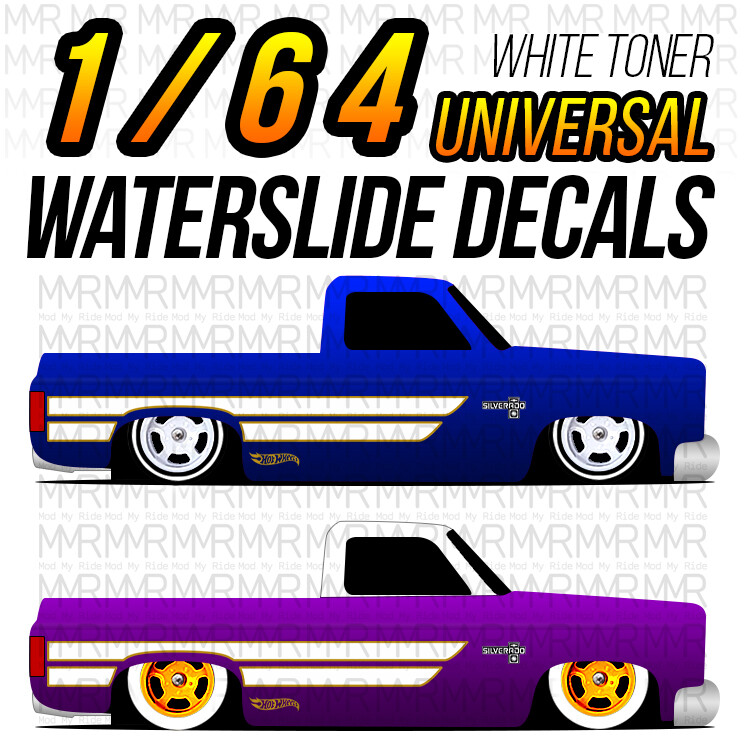 1/64 Scale ’83 SILVERADO NFTT C10 Custom White Toner Universal WaterSlide Decal