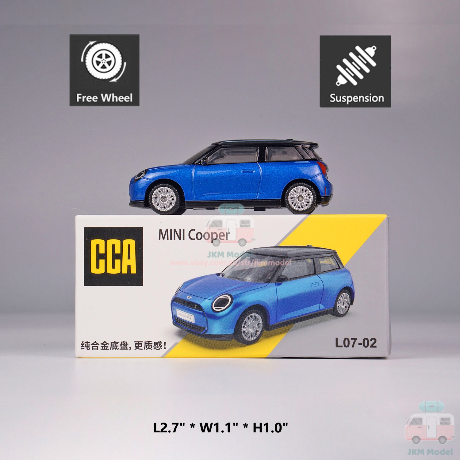 1:64 Mini Cooper S Model Car Alloy Diecast Toy Vehicle Collection Kid Gift Blue