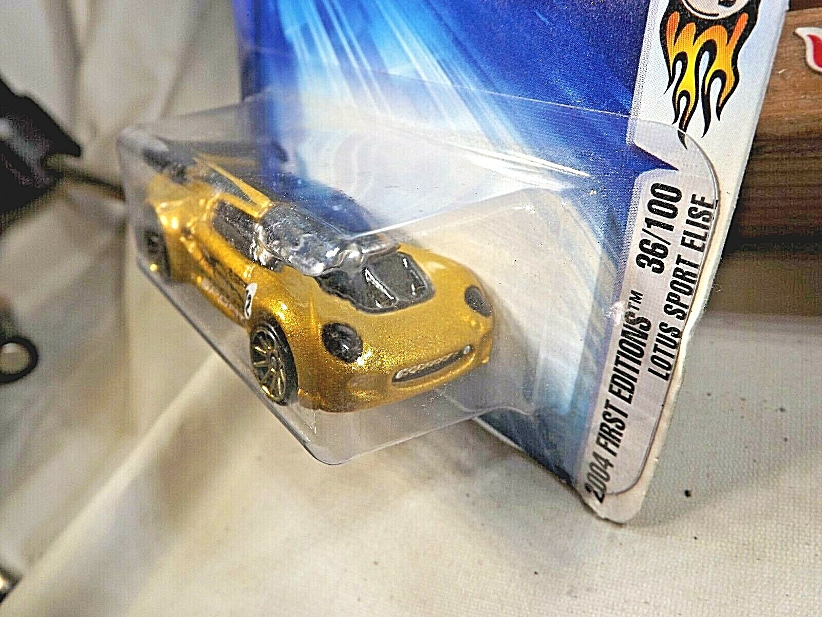 2004 Hot Wheels #36 First Editions 36/100 LOTUS SPORT ELISE Gold w/Gold 10 Spoke