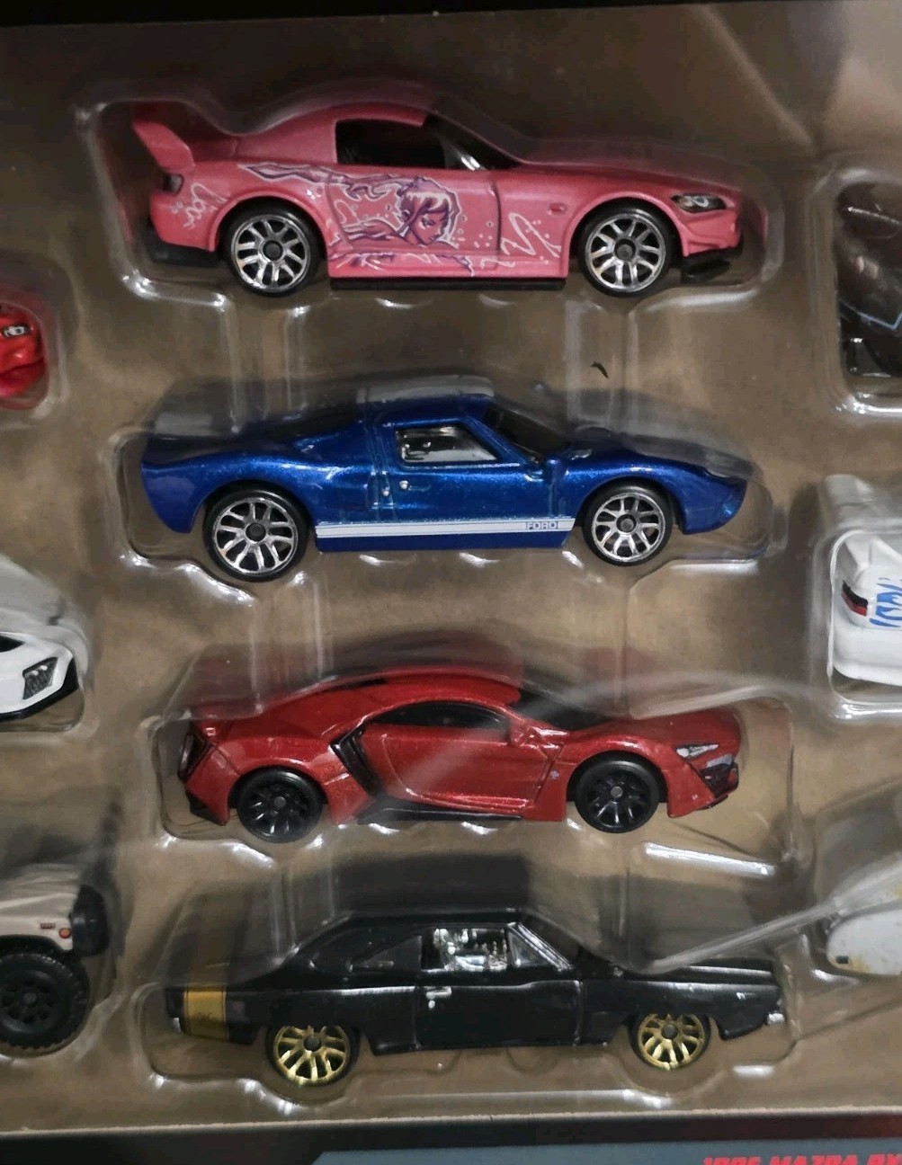 Hot Wheels Fast & Furious 10 Car Box Set Mazda Honda Ford Porsche Chevy Dodge