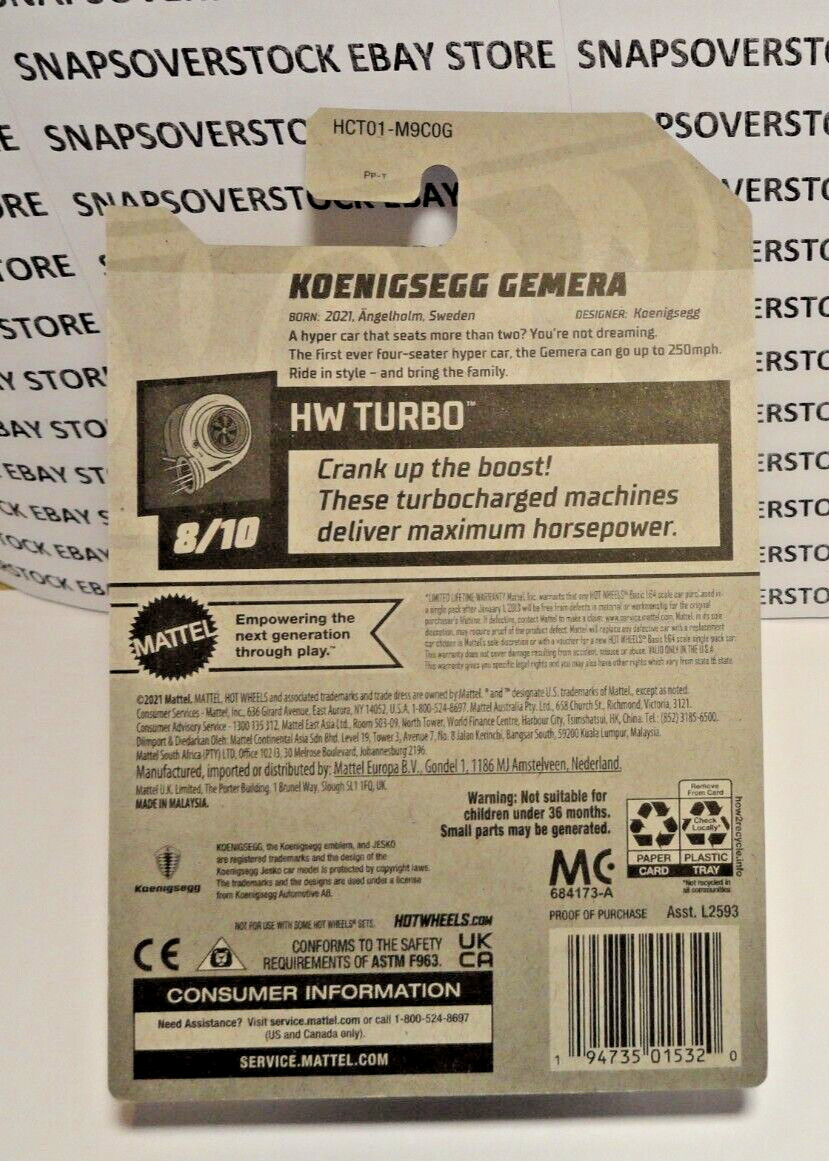2022 HOT WHEELS GRAY KOENIGSEGG GEMERA ELECTRIC CAR, #203 1ST RELEASE HW MODEL