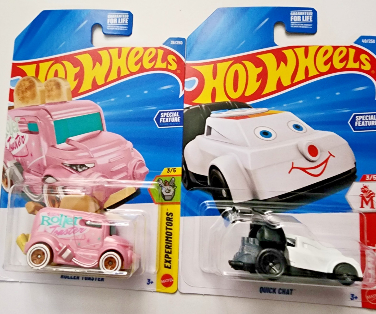 Hot Wheels Roller Toaster & Quick Chat Mattel – 2 Car Lot – New